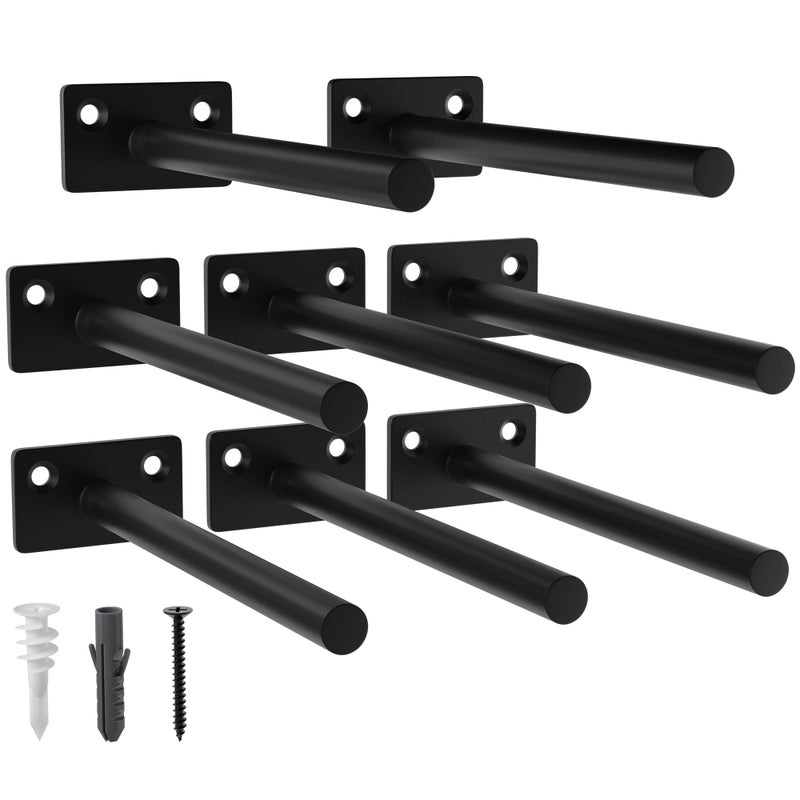 LEOPO 8 Pack-6 inch Floating Shelf Bracket, Hidden Brackets for Wood Shelf - Image 1